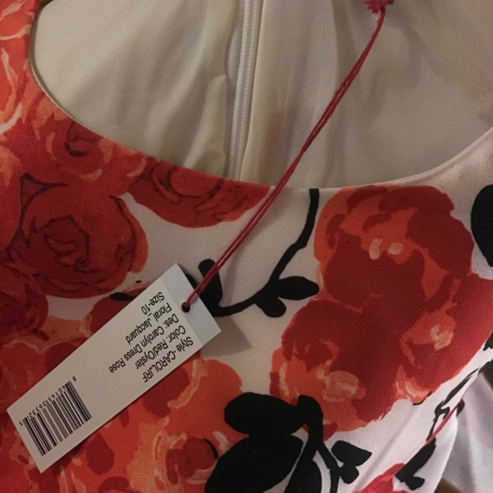 NWT FRANCES VALENTINE Carolyn Dress Rose Floral - Picture 2 of 2